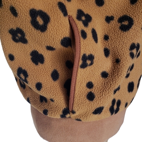 Madewell MWL Betterfleece Half-Zip Sweatshirt in Cheetah Print, Size XS - Picture 8 of 10